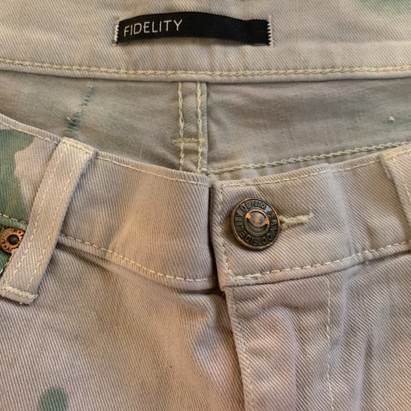 Fidelity Low Rise Grey Denim Shorts/Tie Dye Denim Shirts/Grey Green Tie Dye - Picture 4 of 6
